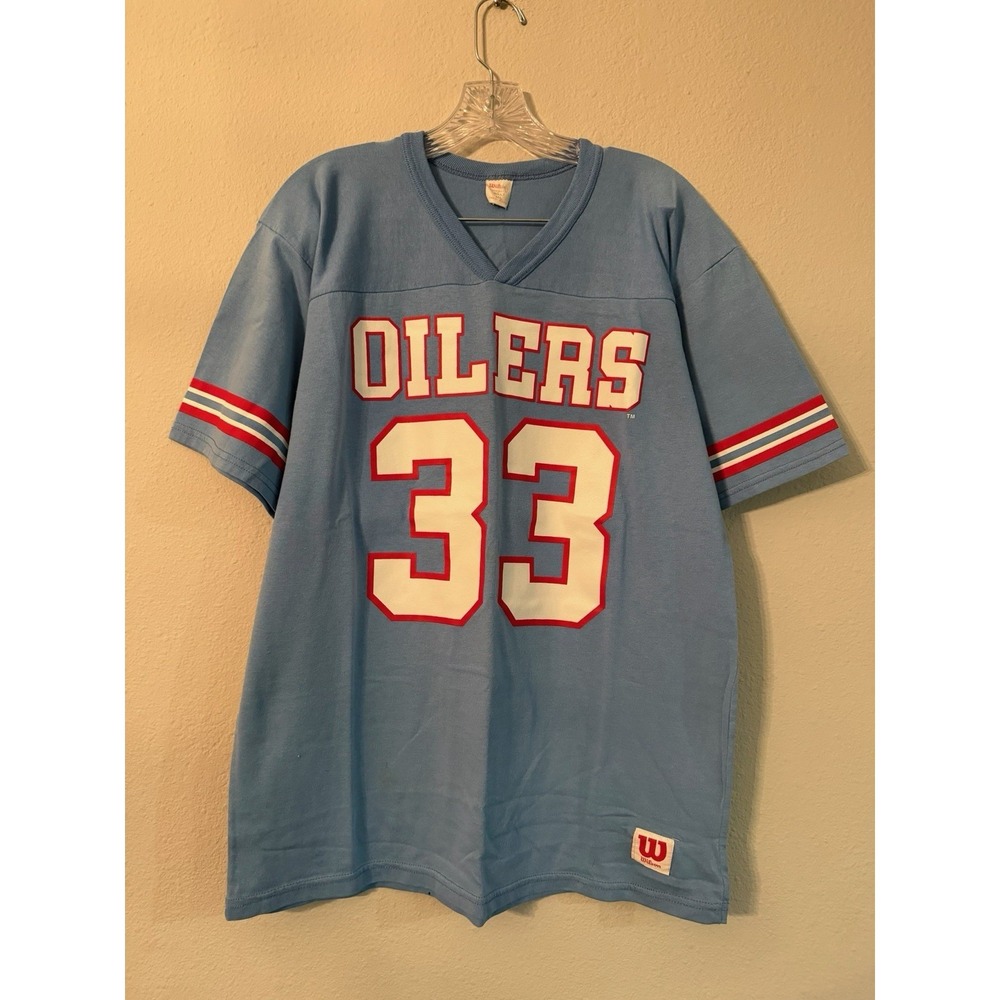 Vintage Wilson Oilers #33 NFL SHIRT JERSEY‎  SIZE M/L ADULT Made In USA